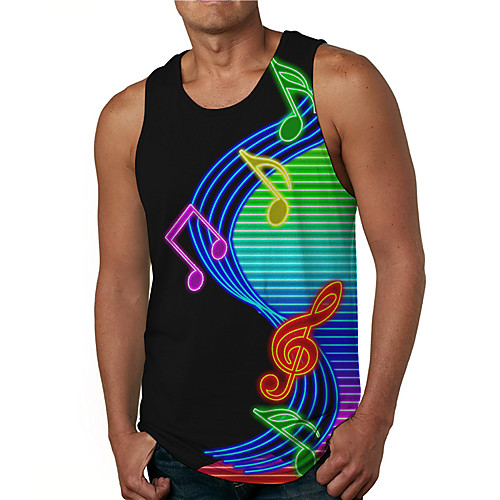 Men's Tank Top Undershirt 3D Print Graphic Prints Notes Print Sleeveless Daily Tops Casual Designer Big and Tall Black
Men's Tank Top Undershirt 3D Print Graphic Prints Notes Print Sleeveless Daily Tops Casual Designer Big and Tall Black