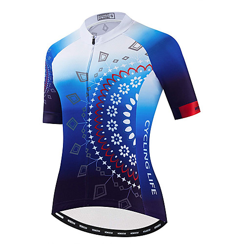 21Grams Women's Short Sleeve Cycling Jersey Summer Spandex Polyester Blue Gradient Gear Bike Jersey Top Mountain Bike MTB Road Bike Cycling Quick Dry Moisture Wicking Breathable Sports Clothing
21Grams Women's Short Sleeve Cycling Jersey Summer Spandex Polyester Blue Gradient Gear Bike Jersey Top Mountain Bike MTB Road Bike Cycling Quick Dry Moisture Wicking Breathable Sports Clothing