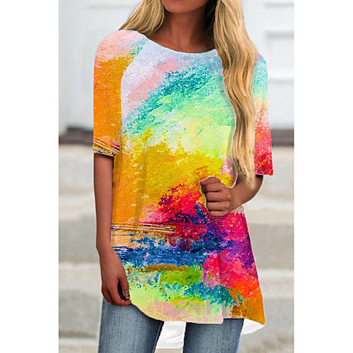 Women's T Shirt Dress Tee Dress Short Mini Dress Rainbow Half Sleeve Color Gradient Print Spring Summer Round Neck Casual Holiday 2021 S M L XL XXL 3XL
Women's T Shirt Dress Tee Dress Short Mini Dress Rainbow Half Sleeve Color Gradient Print Spring Summer Round Neck Casual Holiday 2021 S M L XL XXL 3XL