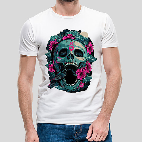 Men's Unisex Tee T shirt Hot Stamping Floral Graphic Prints Skull Plus Size Print Short Sleeve Casual Tops Cotton Basic Fashion Designer Big and Tall White
Men's Unisex Tee T shirt Hot Stamping Floral Graphic Prints Skull Plus Size Print Short Sleeve Casual Tops Cotton Basic Fashion Designer Big and Tall White