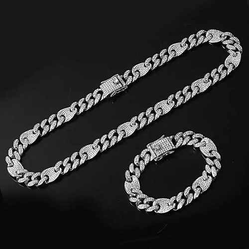 Jewelry Set Cuban Link Heart European Earrings Jewelry Silver / Gold For Gift 1 set
Jewelry Set Cuban Link Heart European Earrings Jewelry Silver / Gold For Gift 1 set