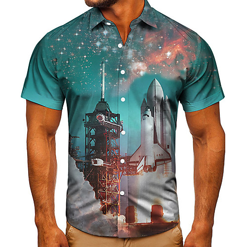 Men's Shirt 3D Print Graphic Prints Rocket Button-Down Short Sleeve Street Tops Casual Fashion Classic Breathable Blue
Men's Shirt 3D Print Graphic Prints Rocket Button-Down Short Sleeve Street Tops Casual Fashion Classic Breathable Blue