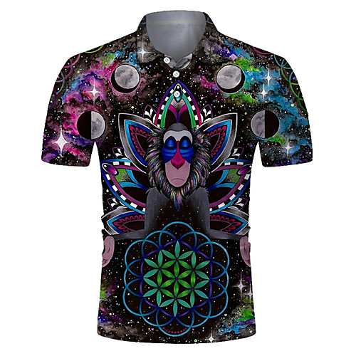 Men's Golf Shirt Tennis Shirt 3D Print Floral Monkey Animal Button-Down Short Sleeve Street Tops Casual Fashion Cool Breathable Black / Sports
Men's Golf Shirt Tennis Shirt 3D Print Floral Monkey Animal Button-Down Short Sleeve Street Tops Casual Fashion Cool Breathable Black / Sports