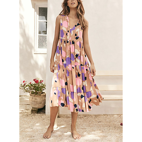 2021 cross-border spring and summer new ebay amazon independent station temperament fashion round neck print beach dress women
2021 cross-border spring and summer new ebay amazon independent station temperament fashion round neck print beach dress women
