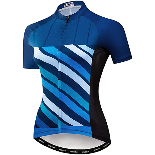 21Grams Women's Short Sleeve Cycling Jersey Summer Spandex Polyester Blue / Black Stripes Bike Jersey Top Mountain Bike MTB Road Bike Cycling Quick Dry Moisture Wicking Breathable Sports Clothing
21Grams Women's Short Sleeve Cycling Jersey Summer Spandex Polyester Blue / Black Stripes Bike Jersey Top Mountain Bike MTB Road Bike Cycling Quick Dry Moisture Wicking Breathable Sports Clothing