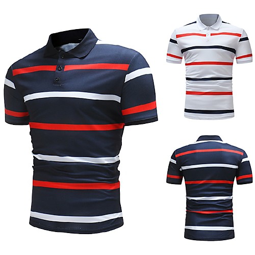 Men's Golf Shirt Tennis Shirt Other Prints Striped Short Sleeve Casual Tops Cotton Casual White Navy Blue / Summer
Men's Golf Shirt Tennis Shirt Other Prints Striped Short Sleeve Casual Tops Cotton Casual White Navy Blue / Summer