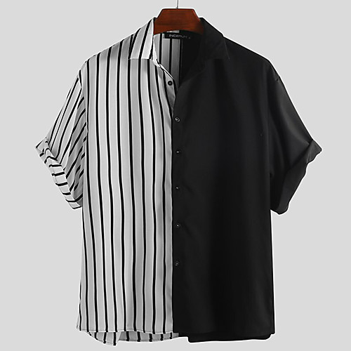 Men's Shirt Striped Button-Down Short Sleeve Casual Tops Lightweight Casual Fashion Breathable Black
Men's Shirt Striped Button-Down Short Sleeve Casual Tops Lightweight Casual Fashion Breathable Black