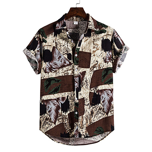 Men's Shirt Graphic Prints Button-Down Short Sleeve Casual Tops Cotton Casual Fashion Breathable Comfortable Brown
Men's Shirt Graphic Prints Button-Down Short Sleeve Casual Tops Cotton Casual Fashion Breathable Comfortable Brown