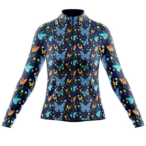 21Grams Women's Long Sleeve Cycling Jersey Summer Spandex Polyester Dark Blue Butterfly Floral Botanical Bike Jersey Top Mountain Bike MTB Road Bike Cycling Quick Dry Moisture Wicking Breathable
21Grams Women's Long Sleeve Cycling Jersey Summer Spandex Polyester Dark Blue Butterfly Floral Botanical Bike Jersey Top Mountain Bike MTB Road Bike Cycling Quick Dry Moisture Wicking Breathable