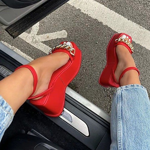 Women's Sandals Platform Sandals Platform Round Toe PU Solid Colored Almond Red Black
Women's Sandals Platform Sandals Platform Round Toe PU Solid Colored Almond Red Black