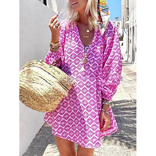 Women's A Line Dress Short Mini Dress Blushing Pink Long Sleeve Print Summer V Neck Elegant Casual 2021 S M L XL XXL
Women's A Line Dress Short Mini Dress Blushing Pink Long Sleeve Print Summer V Neck Elegant Casual 2021 S M L XL XXL
