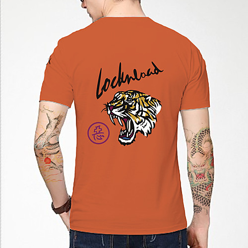 Men's T shirt 3D Print Graphic Graphic Prints Tiger 3D Print Short Sleeve Daily Tops Chinese Style Casual Orange
Men's T shirt 3D Print Graphic Graphic Prints Tiger 3D Print Short Sleeve Daily Tops Chinese Style Casual Orange