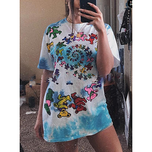 Women's T Shirt Dress Tee Dress Short Mini Dress Blue Half Sleeve Tie Dye Summer Round Neck Casual Sexy 2021 S M L XL XXL
Women's T Shirt Dress Tee Dress Short Mini Dress Blue Half Sleeve Tie Dye Summer Round Neck Casual Sexy 2021 S M L XL XXL