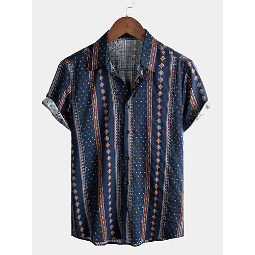 Men's Shirt Tribal Short Sleeve Daily Tops Cotton Basic Boho Classic Collar Navy Blue / Beach
Men's Shirt Tribal Short Sleeve Daily Tops Cotton Basic Boho Classic Collar Navy Blue / Beach