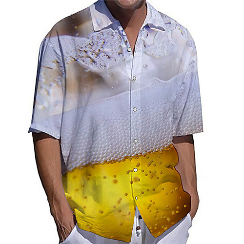 Men's Shirt 3D Print Beer Plus Size 3D Print Button-Down Short Sleeve Casual Tops Casual Fashion Streetwear Breathable Yellow / Sports
Men's Shirt 3D Print Beer Plus Size 3D Print Button-Down Short Sleeve Casual Tops Casual Fashion Streetwear Breathable Yellow / Sports