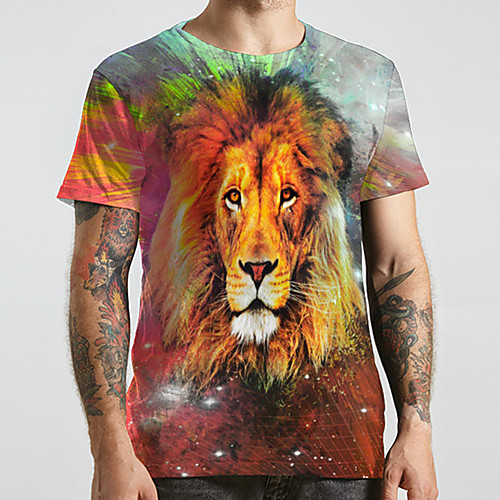 Men's Unisex Tee T shirt 3D Print Graphic Prints Lion Animal Plus Size Print Short Sleeve Casual Tops Fashion Designer Big and Tall Green
Men's Unisex Tee T shirt 3D Print Graphic Prints Lion Animal Plus Size Print Short Sleeve Casual Tops Fashion Designer Big and Tall Green