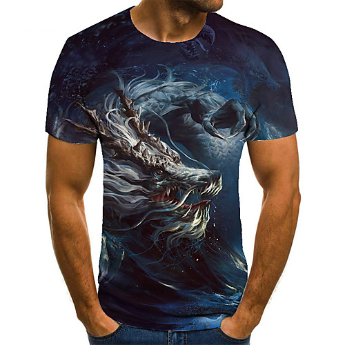 Men's Unisex Tee T shirt Shirt 3D Print Dragon Graphic Prints Plus Size Print Short Sleeve Casual Tops Basic Fashion Designer Big and Tall Round Neck Blue
Men's Unisex Tee T shirt Shirt 3D Print Dragon Graphic Prints Plus Size Print Short Sleeve Casual Tops Basic Fashion Designer Big and Tall Round Neck Blue