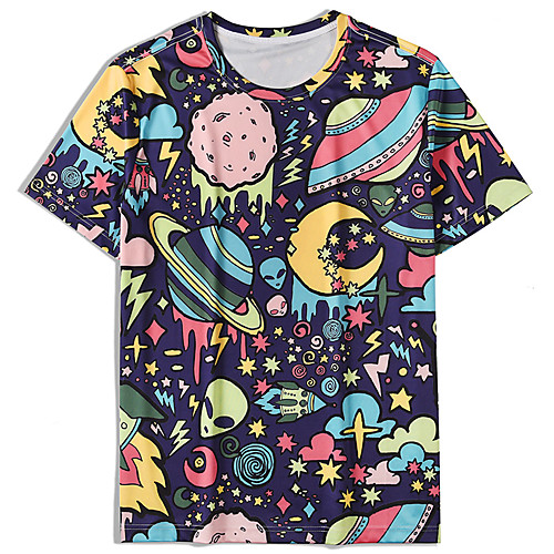 Men's T shirt Other Prints Cartoon Graphic Prints Astronaut Print Short Sleeve Daily Tops Casual Beach Black
Men's T shirt Other Prints Cartoon Graphic Prints Astronaut Print Short Sleeve Daily Tops Casual Beach Black