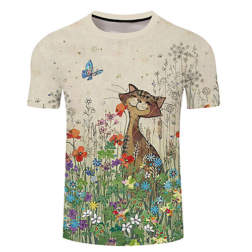 Men's Unisex Tee T shirt 3D Print Cat Graphic Prints 3D Print Short Sleeve Casual Tops Basic Designer Big and Tall Coffee
Men's Unisex Tee T shirt 3D Print Cat Graphic Prints 3D Print Short Sleeve Casual Tops Basic Designer Big and Tall Coffee