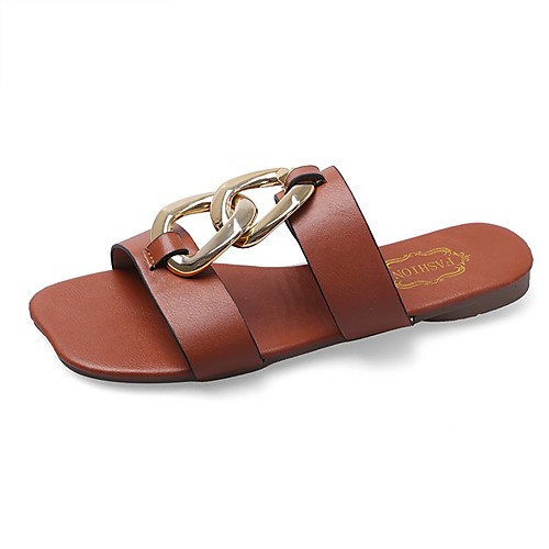 Women's Sandals Outdoor Slippers Flat Heel Round Toe PU Solid Colored Dark Brown Black Beige
Women's Sandals Outdoor Slippers Flat Heel Round Toe PU Solid Colored Dark Brown Black Beige