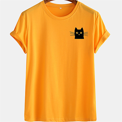 Men's Unisex Tee T shirt Hot Stamping Cat Graphic Prints Plus Size Short Sleeve Casual Tops 100% Cotton Basic Designer Big and Tall White Blue Yellow
Men's Unisex Tee T shirt Hot Stamping Cat Graphic Prints Plus Size Short Sleeve Casual Tops 100% Cotton Basic Designer Big and Tall White Blue Yellow