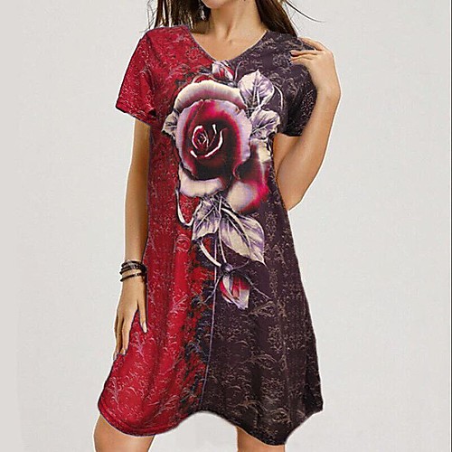 Women's T Shirt Dress Tee Dress Short Mini Dress Purple Red Wine Green Navy Blue Short Sleeve Print Flower Print Spring Summer Round Neck Casual / Daily 2021 S M L XL XXL XXXL 4XL 5XL
Women's T Shirt Dress Tee Dress Short Mini Dress Purple Red Wine Green Navy Blue Short Sleeve Print Flower Print Spring Summer Round Neck Casual / Daily 2021 S M L XL XXL XXXL 4XL 5XL