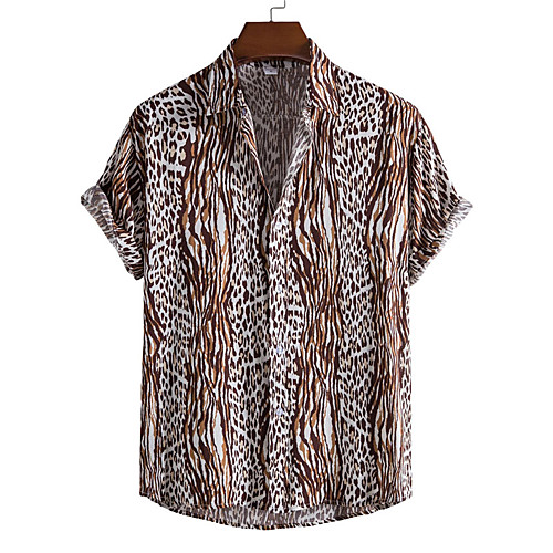 Men's Shirt Cheetah Print Button-Down Short Sleeve Casual Tops Casual Fashion Breathable Comfortable Brown / Beach
Men's Shirt Cheetah Print Button-Down Short Sleeve Casual Tops Casual Fashion Breathable Comfortable Brown / Beach