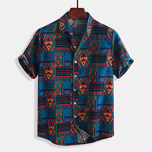 Men's Shirt Tribal Button-Down Short Sleeve Casual Tops 100% Cotton Lightweight Casual Fashion Breathable Blue
Men's Shirt Tribal Button-Down Short Sleeve Casual Tops 100% Cotton Lightweight Casual Fashion Breathable Blue
