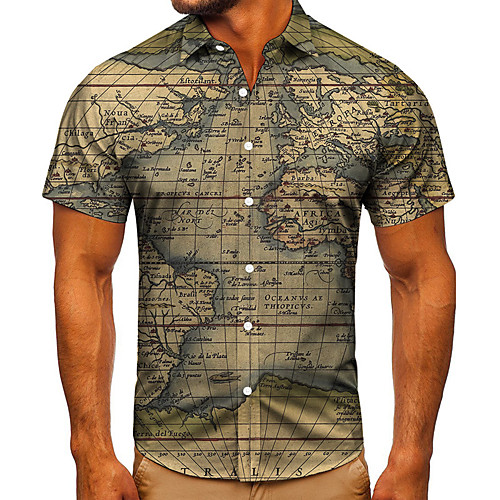 Men's Shirt 3D Print Map Graphic Prints Button-Down Short Sleeve Street Tops Casual Fashion Classic Breathable Brown
Men's Shirt 3D Print Map Graphic Prints Button-Down Short Sleeve Street Tops Casual Fashion Classic Breathable Brown
