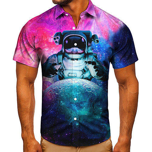 Men's Shirt 3D Print Graphic Prints Astronaut Button-Down Short Sleeve Street Tops Casual Fashion Classic Breathable Blue
Men's Shirt 3D Print Graphic Prints Astronaut Button-Down Short Sleeve Street Tops Casual Fashion Classic Breathable Blue