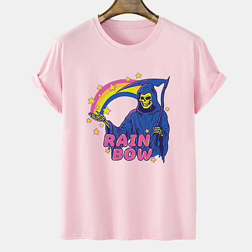 Men's Unisex Tee T shirt Hot Stamping Rainbow Graphic Prints Skull Plus Size Short Sleeve Casual Tops 100% Cotton Basic Fashion Designer Comfortable Blue Blushing Pink Orange
Men's Unisex Tee T shirt Hot Stamping Rainbow Graphic Prints Skull Plus Size Short Sleeve Casual Tops 100% Cotton Basic Fashion Designer Comfortable Blue Blushing Pink Orange