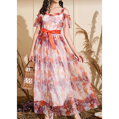Women's A Line Dress Maxi long Dress Red Short Sleeve Print Color Block Lace up Patchwork Print Spring Summer cold shoulder Elegant Casual 2021 S M L XL
Women's A Line Dress Maxi long Dress Red Short Sleeve Print Color Block Lace up Patchwork Print Spring Summer cold shoulder Elegant Casual 2021 S M L XL