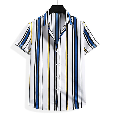 Men's Shirt Striped Graphic Print Short Sleeve Casual Tops Casual Tropical Beach Blue Red
Men's Shirt Striped Graphic Print Short Sleeve Casual Tops Casual Tropical Beach Blue Red