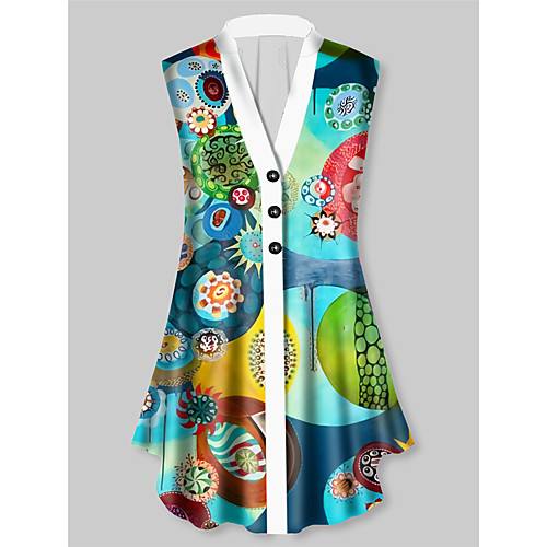 Women's Plus Size Tops Blouse Graphic Button Print Sleeveless V Neck Basic Blue Big Size XL XXL 3XL 4XL 5XL / Holiday
Women's Plus Size Tops Blouse Graphic Button Print Sleeveless V Neck Basic Blue Big Size XL XXL 3XL 4XL 5XL / Holiday