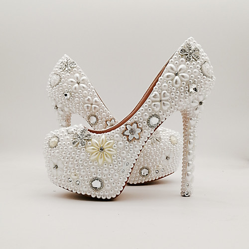 Women's Wedding Shoes Platform Round Toe PU Crystal Pearl Sparkling Glitter Solid Colored Color Block White
Women's Wedding Shoes Platform Round Toe PU Crystal Pearl Sparkling Glitter Solid Colored Color Block White