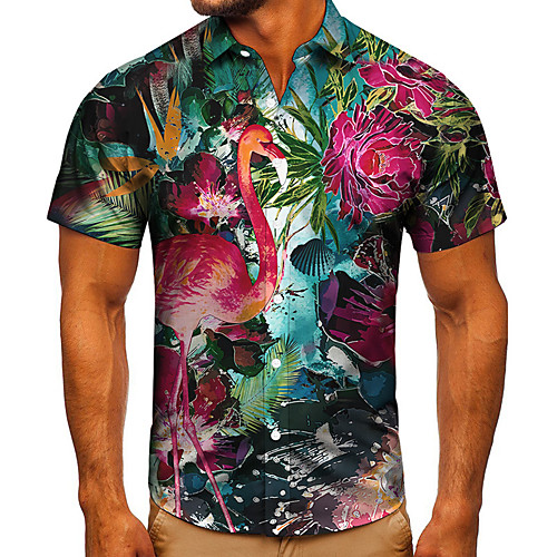 Men's Shirt 3D Print Flamingo Graphic Prints Button-Down Short Sleeve Street Tops Casual Fashion Classic Breathable Blue
Men's Shirt 3D Print Flamingo Graphic Prints Button-Down Short Sleeve Street Tops Casual Fashion Classic Breathable Blue