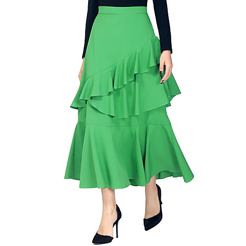 Women's Vacation Casual / Daily Basic Streetwear Skirts Solid Colored Layered Ruffle Black Wine Green
Women's Vacation Casual / Daily Basic Streetwear Skirts Solid Colored Layered Ruffle Black Wine Green