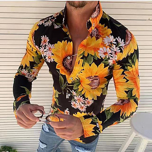 Men's Shirt Sunflower Button-Down Long Sleeve Casual Tops Casual Fashion Breathable Comfortable White Yellow
Men's Shirt Sunflower Button-Down Long Sleeve Casual Tops Casual Fashion Breathable Comfortable White Yellow