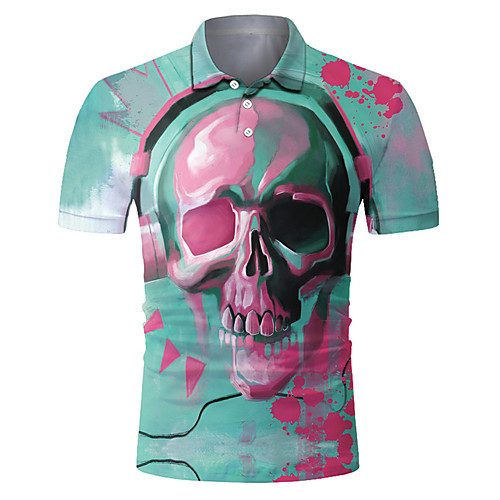 Men's Golf Shirt Tennis Shirt 3D Print Skull Button-Down Short Sleeve Street Tops Casual Fashion Cool Breathable Green / Sports
Men's Golf Shirt Tennis Shirt 3D Print Skull Button-Down Short Sleeve Street Tops Casual Fashion Cool Breathable Green / Sports