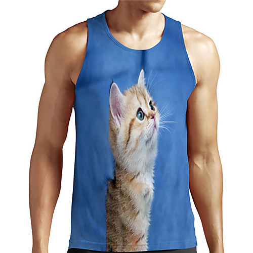 Men's Unisex Tank Top Undershirt 3D Print Cat Graphic Prints Animal Plus Size Print Sleeveless Casual Tops Basic Designer Big and Tall Blue
Men's Unisex Tank Top Undershirt 3D Print Cat Graphic Prints Animal Plus Size Print Sleeveless Casual Tops Basic Designer Big and Tall Blue