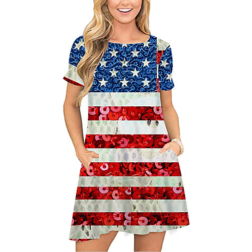 Women's T Shirt Dress Tee Dress Short Mini Dress Red Short Sleeve Flag Pocket Print Spring Summer Round Neck Casual Holiday 2021 S M L XL XXL 3XL
Women's T Shirt Dress Tee Dress Short Mini Dress Red Short Sleeve Flag Pocket Print Spring Summer Round Neck Casual Holiday 2021 S M L XL XXL 3XL