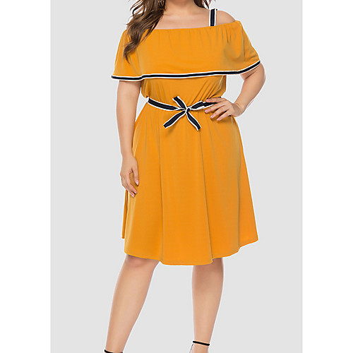Women's Plus Size Dress Strap Dress Knee Length Dress Short Sleeve Solid Color Lace up Bow Casual Summer Light Yellow XL XXL 3XL 4XL
Women's Plus Size Dress Strap Dress Knee Length Dress Short Sleeve Solid Color Lace up Bow Casual Summer Light Yellow XL XXL 3XL 4XL