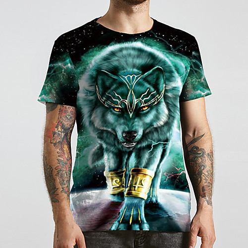 Men's Unisex Tee T shirt 3D Print Graphic Prints Wolf Plus Size Print Short Sleeve Casual Tops Basic Designer Big and Tall Blue
Men's Unisex Tee T shirt 3D Print Graphic Prints Wolf Plus Size Print Short Sleeve Casual Tops Basic Designer Big and Tall Blue