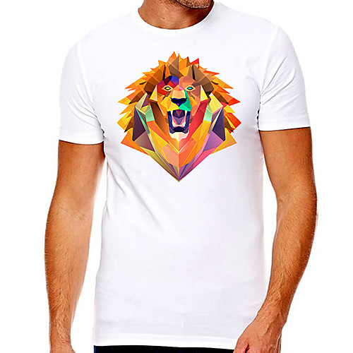 Men's Unisex Tee T shirt Hot Stamping Graphic Prints Lion Plus Size Print Short Sleeve Casual Tops Cotton Basic Designer Big and Tall White 
Men's Unisex Tee T shirt Hot Stamping Graphic Prints Lion Plus Size Print Short Sleeve Casual Tops Cotton Basic Designer Big and Tall White