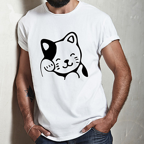 Men's Unisex Tee T shirt Hot Stamping Cat Graphic Prints Animal Plus Size Print Short Sleeve Casual Tops Cotton Basic Fashion Designer Big and Tall White
Men's Unisex Tee T shirt Hot Stamping Cat Graphic Prints Animal Plus Size Print Short Sleeve Casual Tops Cotton Basic Fashion Designer Big and Tall White