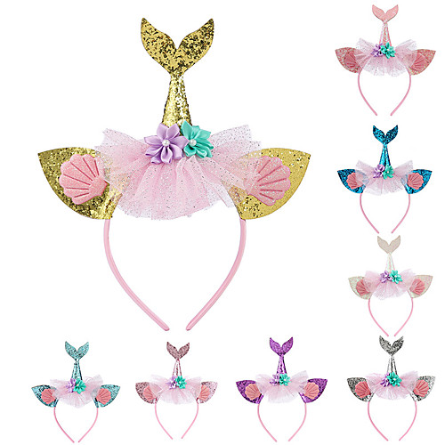 Mermaid Holiday Jewelry Girls' Movie Cosplay Cosplay Costume Party Golden White Purple Hair Jewelry Christmas Children's Day New Year Plastics
Mermaid Holiday Jewelry Girls' Movie Cosplay Cosplay Costume Party Golden White Purple Hair Jewelry Christmas Children's Day New Year Plastics