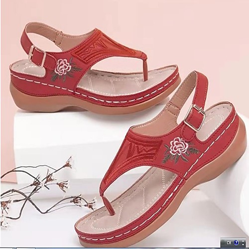 Women's Sandals Comfort Shoes Wedge Heel Round Toe Synthetics Solid Colored Yellow Red Black
Women's Sandals Comfort Shoes Wedge Heel Round Toe Synthetics Solid Colored Yellow Red Black