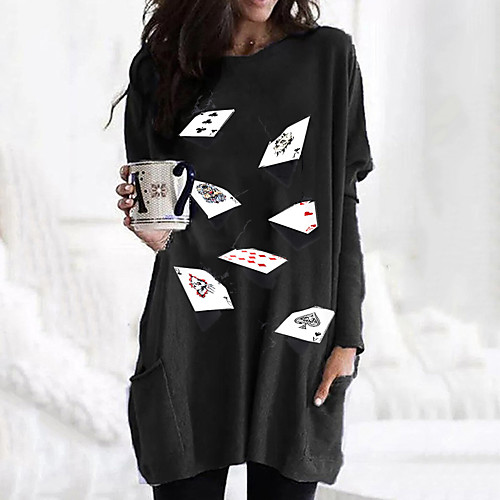 Women's T shirt Graphic 3D Long Sleeve Pocket Round Neck Tops 100% Cotton Basic Basic Top White Black Fuchsia
Women's T shirt Graphic 3D Long Sleeve Pocket Round Neck Tops 100% Cotton Basic Basic Top White Black Fuchsia