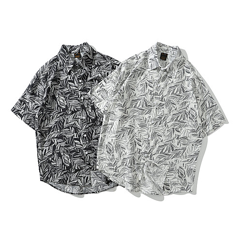 Men's Shirt Other Prints Graphic Leaves Button-Down Print Short Sleeve Casual Tops 100% Cotton Basic Hawaiian Distressed White Black
Men's Shirt Other Prints Graphic Leaves Button-Down Print Short Sleeve Casual Tops 100% Cotton Basic Hawaiian Distressed White Black