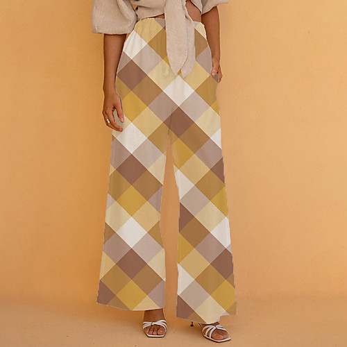Women's Basic Chino Comfort Going out Beach Pants Pants Plaid Checkered Color Block Full Length Elastic Drawstring Design Print Yellow
Women's Basic Chino Comfort Going out Beach Pants Pants Plaid Checkered Color Block Full Length Elastic Drawstring Design Print Yellow